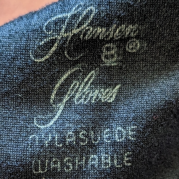 1940's Hansen Black Long Nylasuede Art Deco Style Gloves - Picture 5 of 10